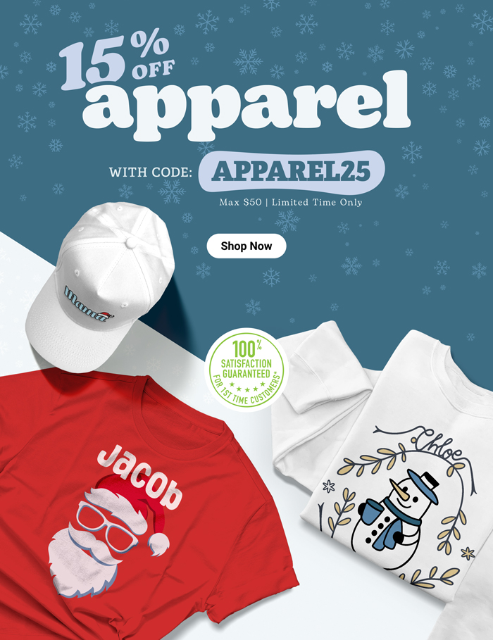 15% Off Apparel with Code: APPAREL25 